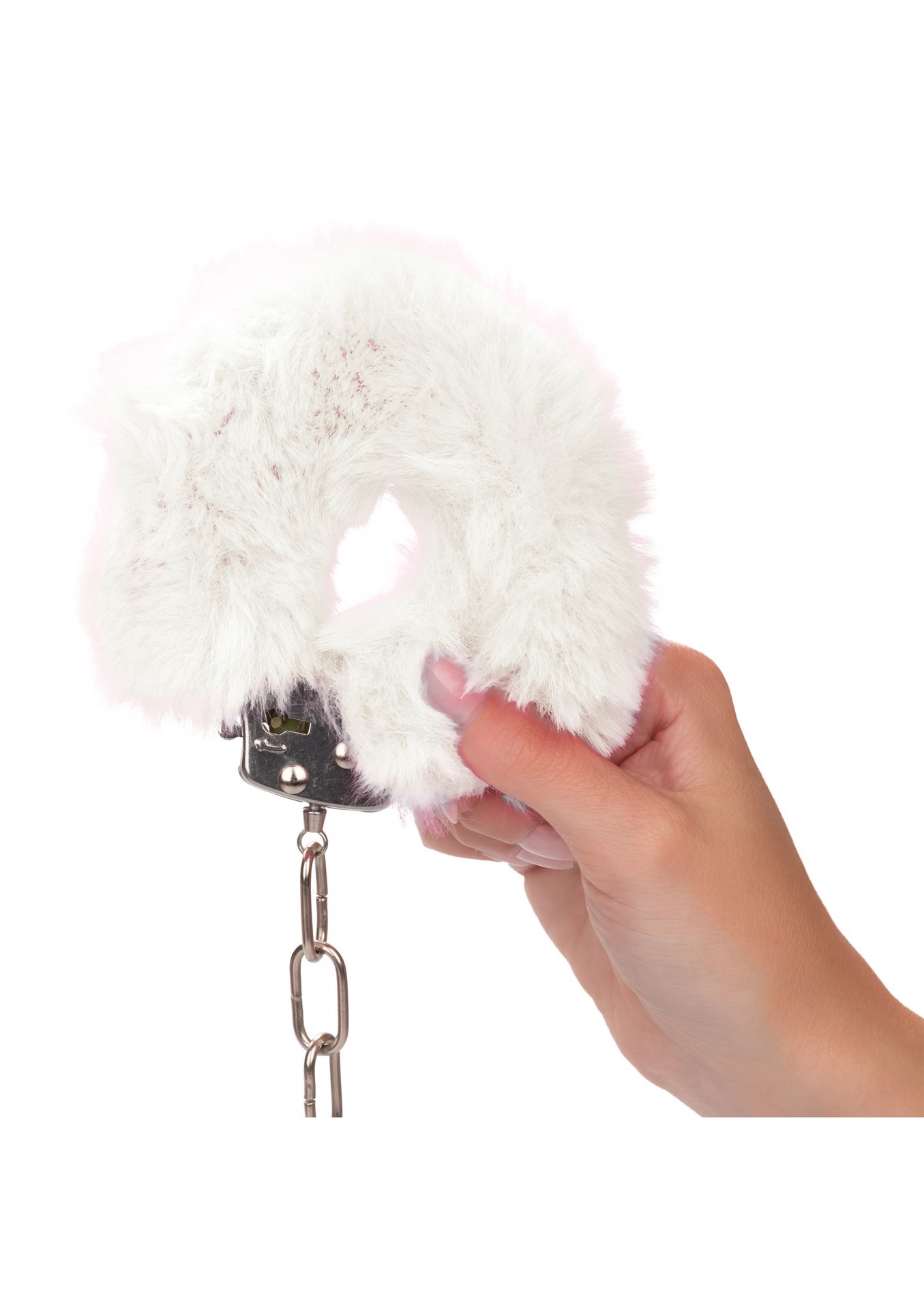 Наручники с мехом, металлические California Exotic Ultra Fluffy Furry Cuffs, белый