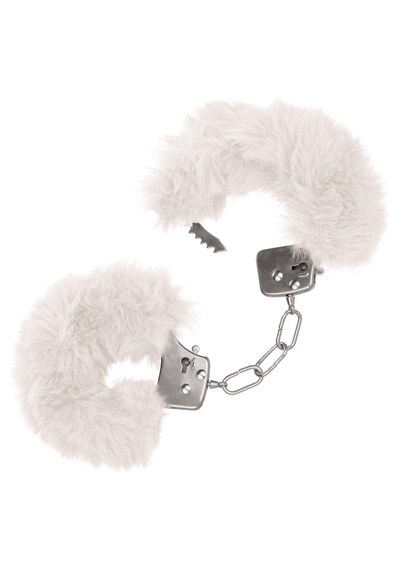 Наручники с мехом, металлические California Exotic Ultra Fluffy Furry Cuffs, белый