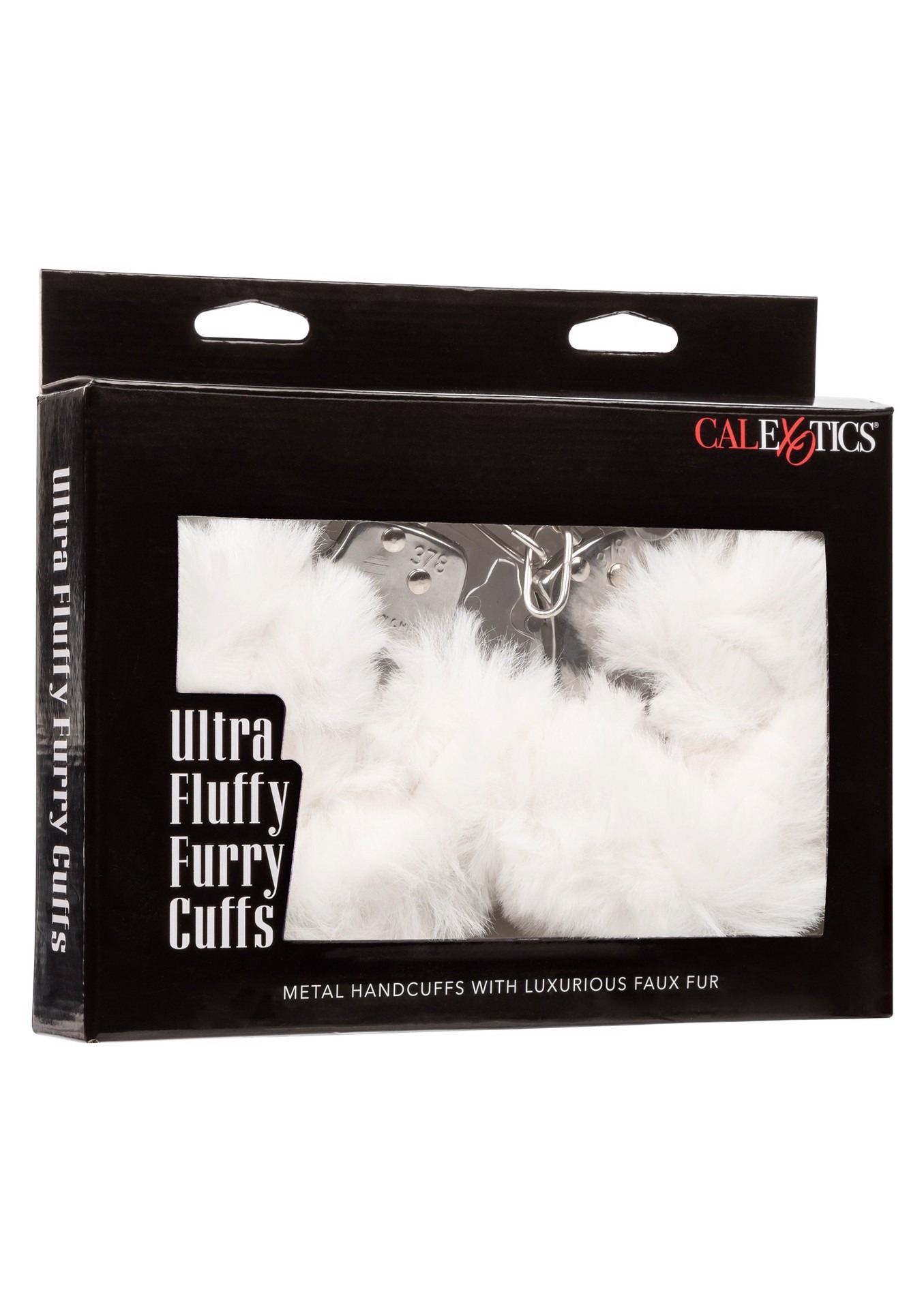 Наручники с мехом, металлические California Exotic Ultra Fluffy Furry Cuffs, белый