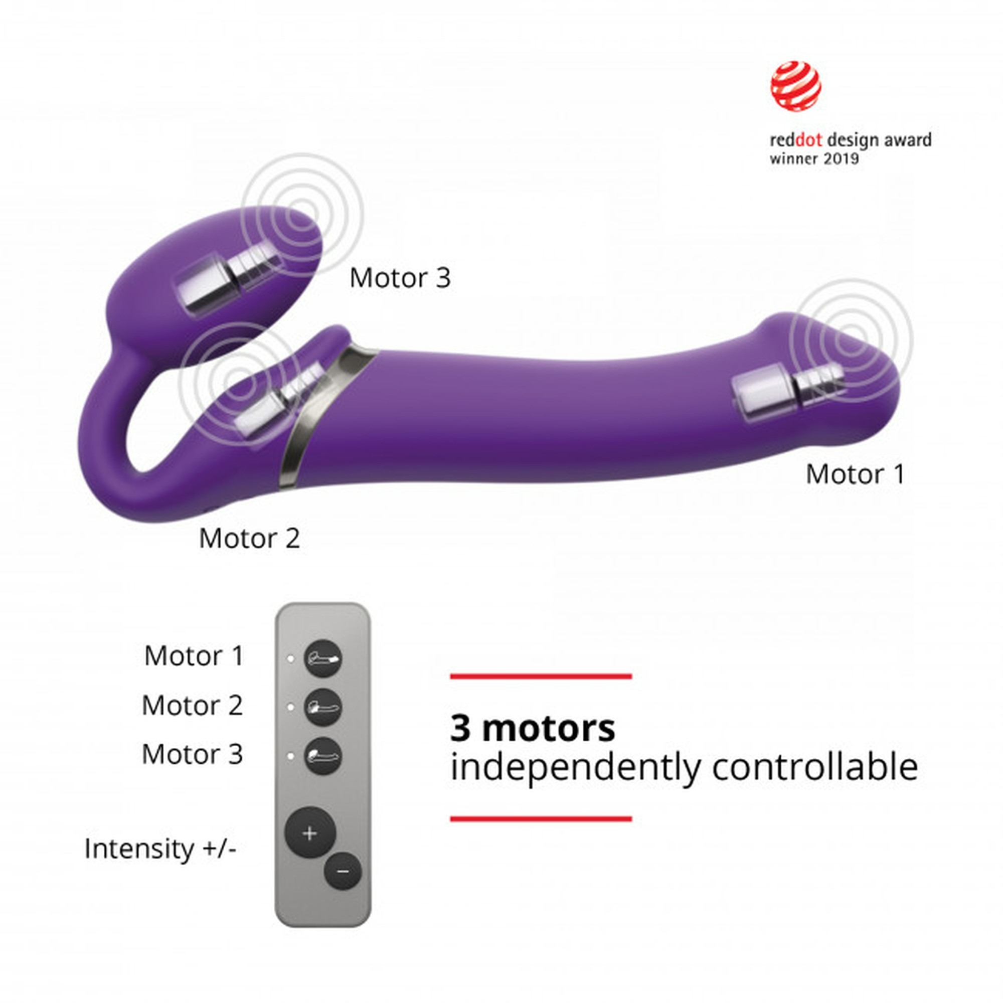 Безремневий страпон з вібрацією, Strap On Me-Strapless Vibrating, фіолетовий, 19 х 3.7 см