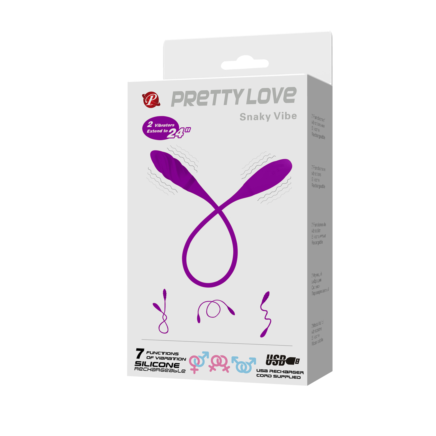 Двосторонній вібратор PRETTY LOVE Snaky Vibe, фіолетовий