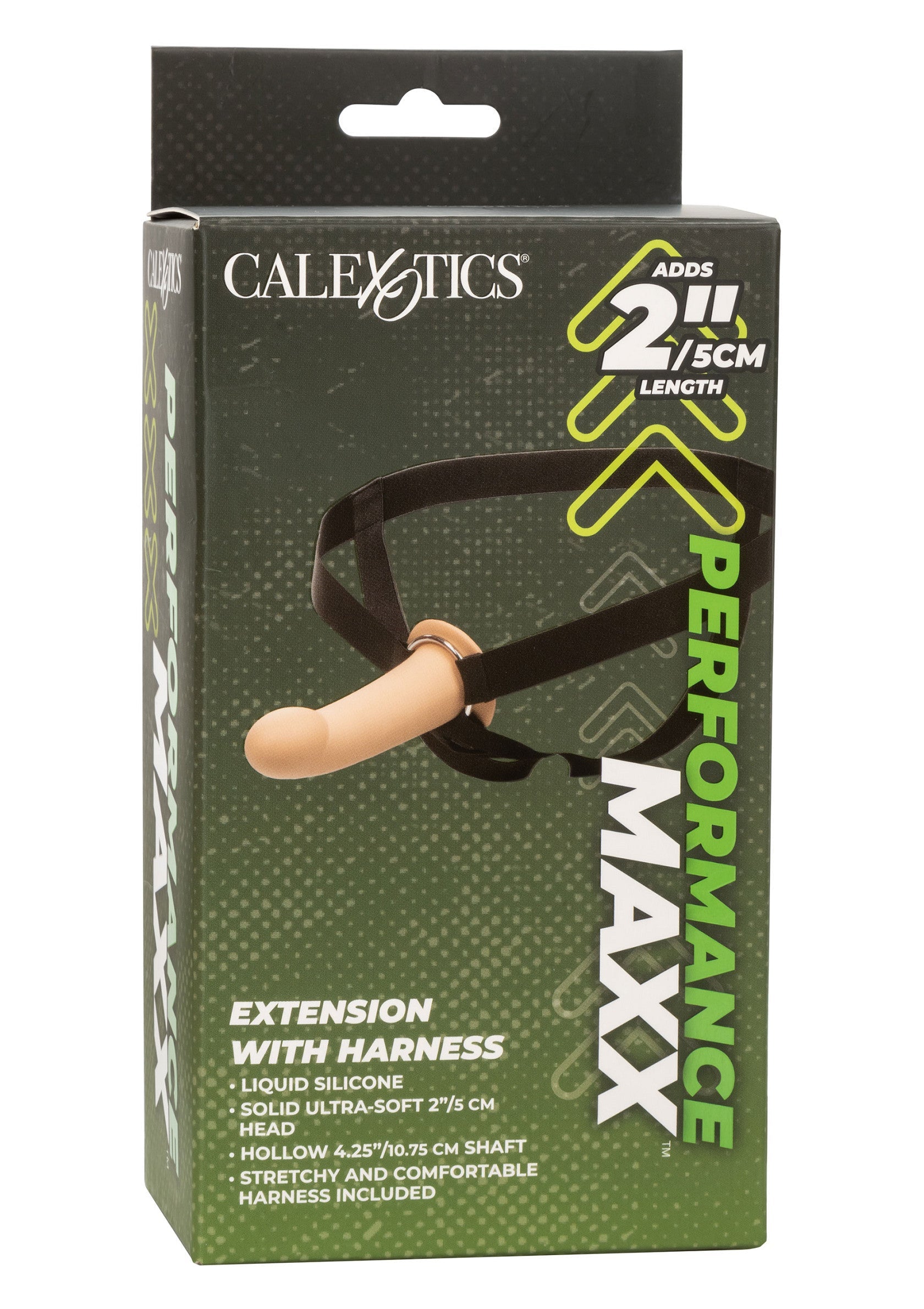Полый фаллопротез с крепёжными ремнями CalExotics Performance Maxx, бежевый, 16 × 5 см