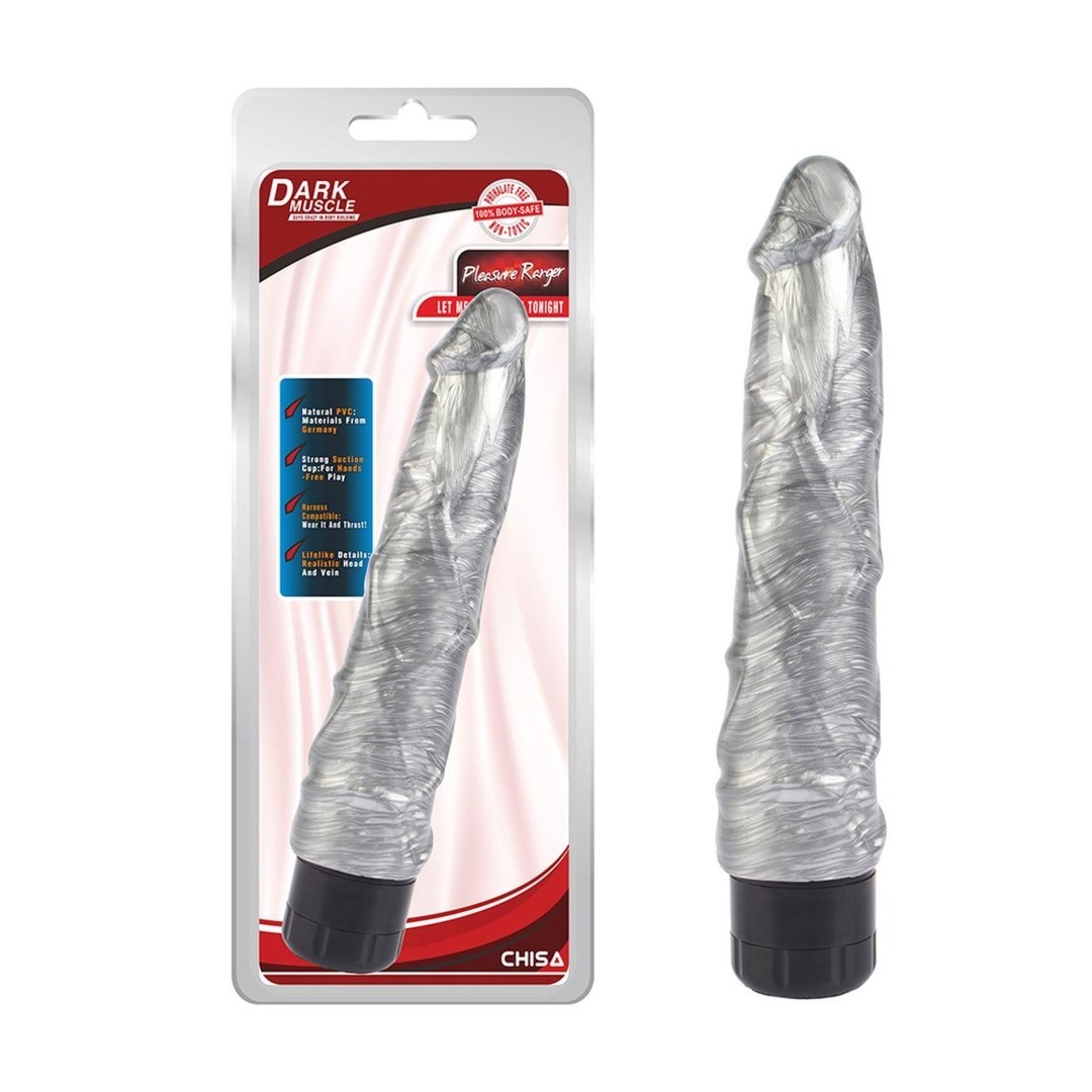 Класичний вібратор з яскраво вираженою головкою Chisa Dark Muscle Pleasure Ranger, сріблястий