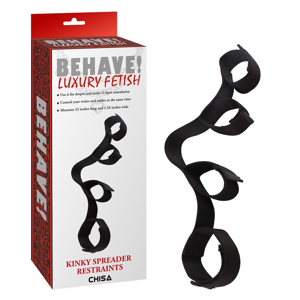 Розпірка з фіксаторами для рук і ног Chisa Behave! Luxury Fetish, чорна