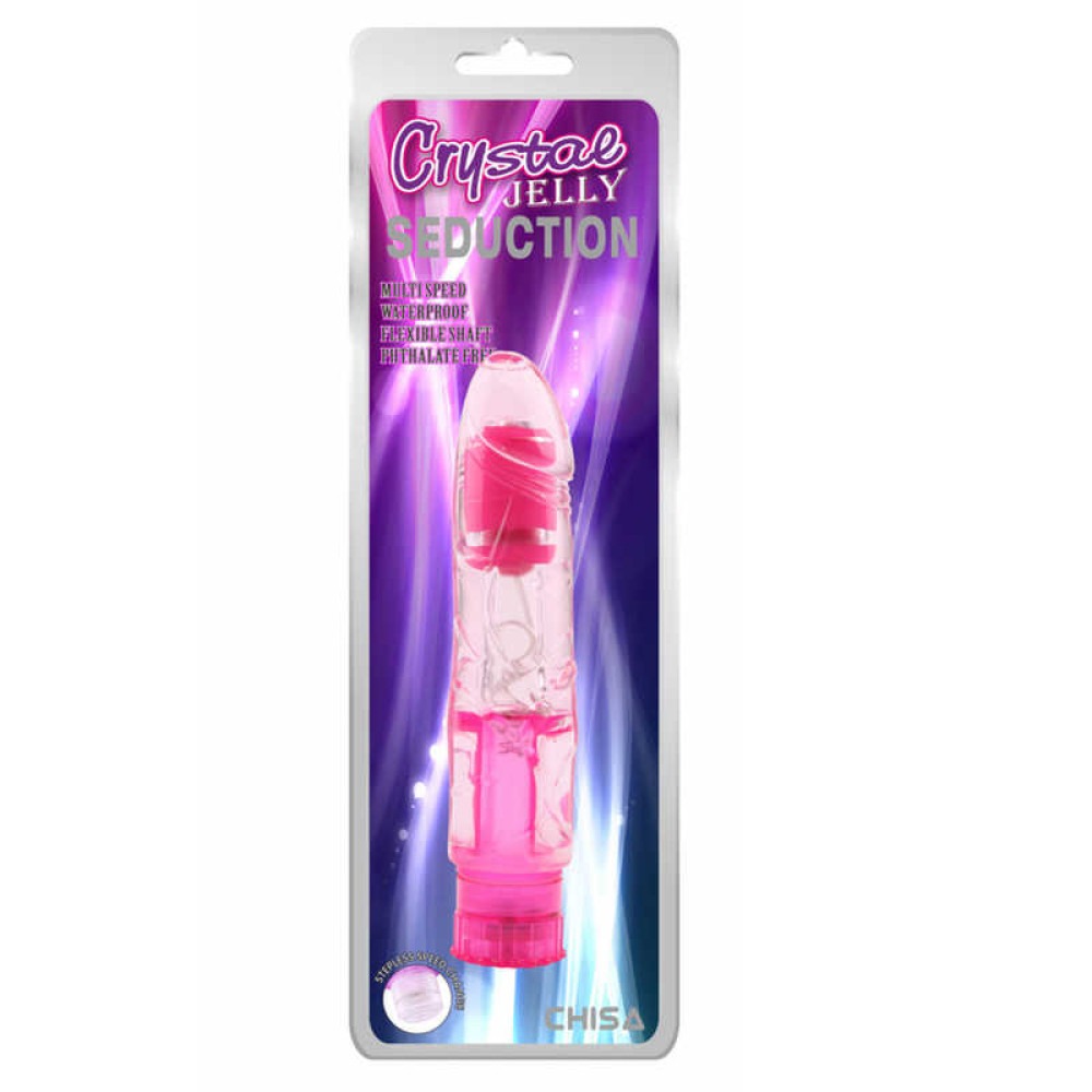 Вібратор реалістичний на батарейках Chisa Crystal Jelly Seduction, рожевий