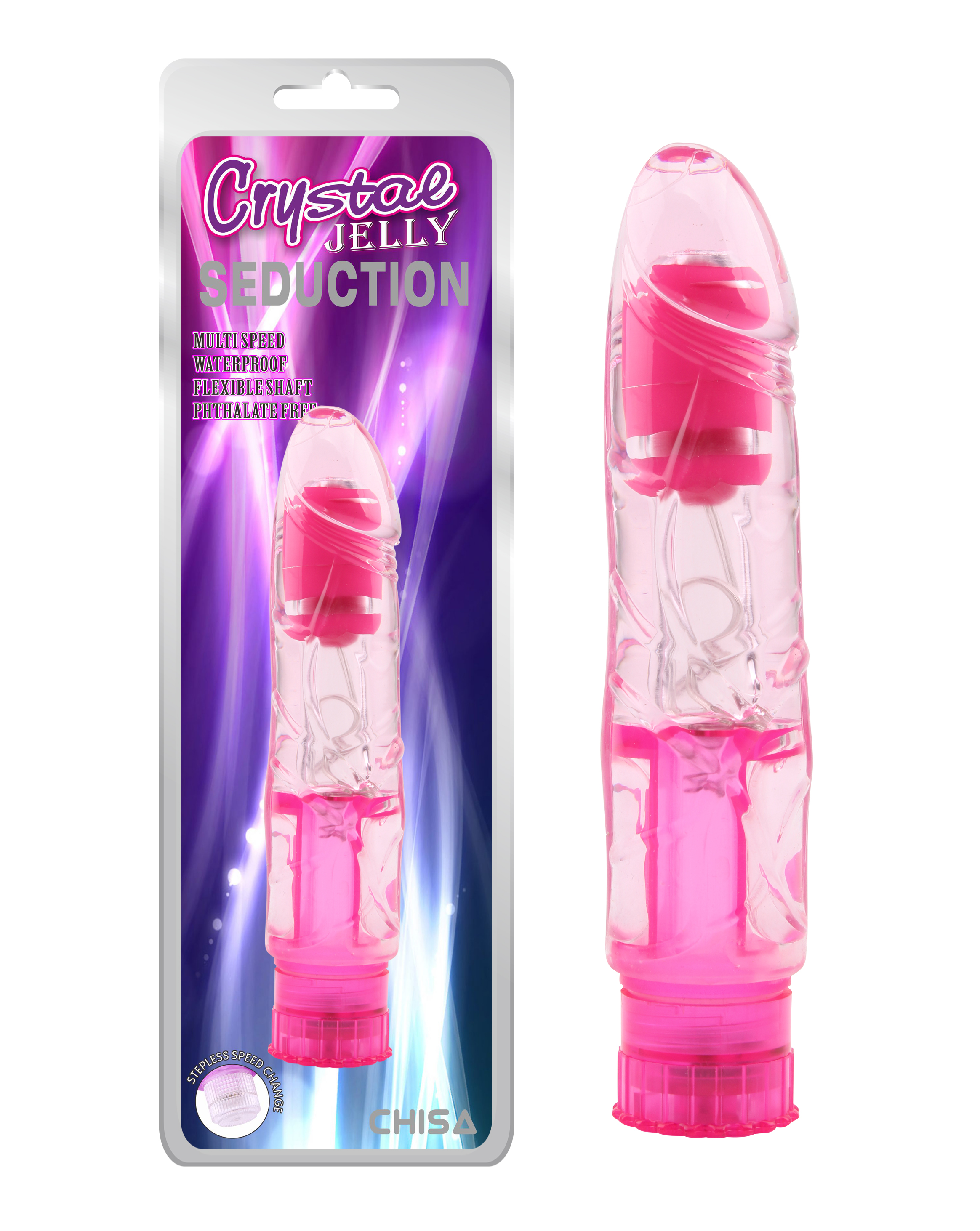 Вібратор реалістичний на батарейках Chisa Crystal Jelly Seduction, рожевий