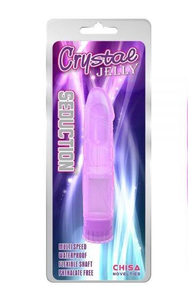 Вібратор-реаліст прозорий Chisa Crystal Jellie на батарейках, фіолетовий