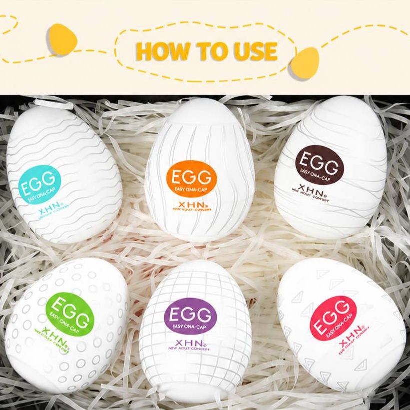 Мастурбатор-яйце з рельєфом XHN Egg Easy Ona-Cap, білий, 52 × 68 мм