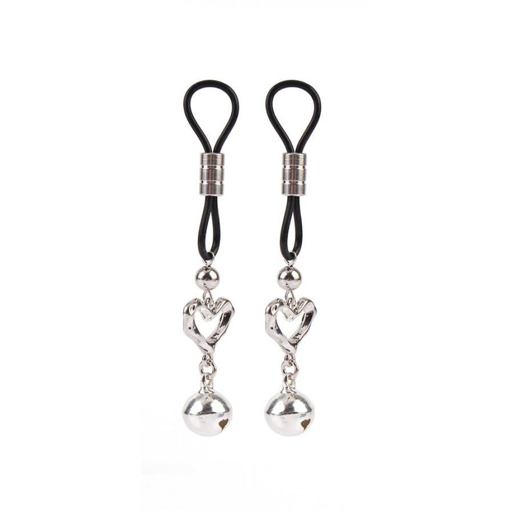 Затискачі на соски CHISA Senuelo Heart Echo Nipple Clamps з дзвіночками