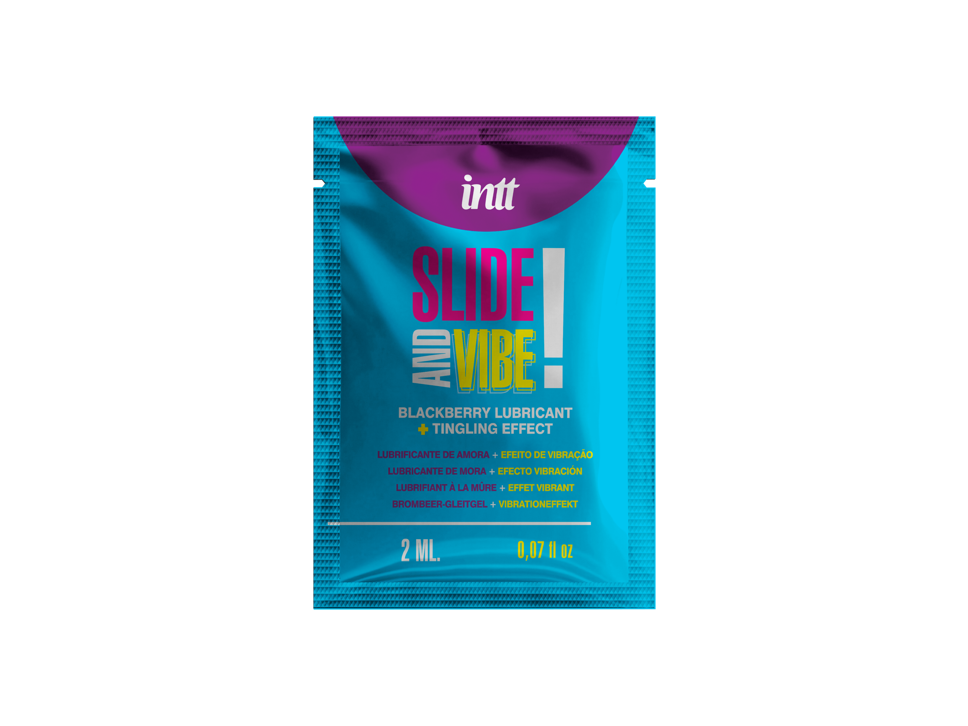 Саше їстівного лубриканта Intt SLIDE AND VIBE! зі смаком ожини та ефектом вібрації, 2 мл