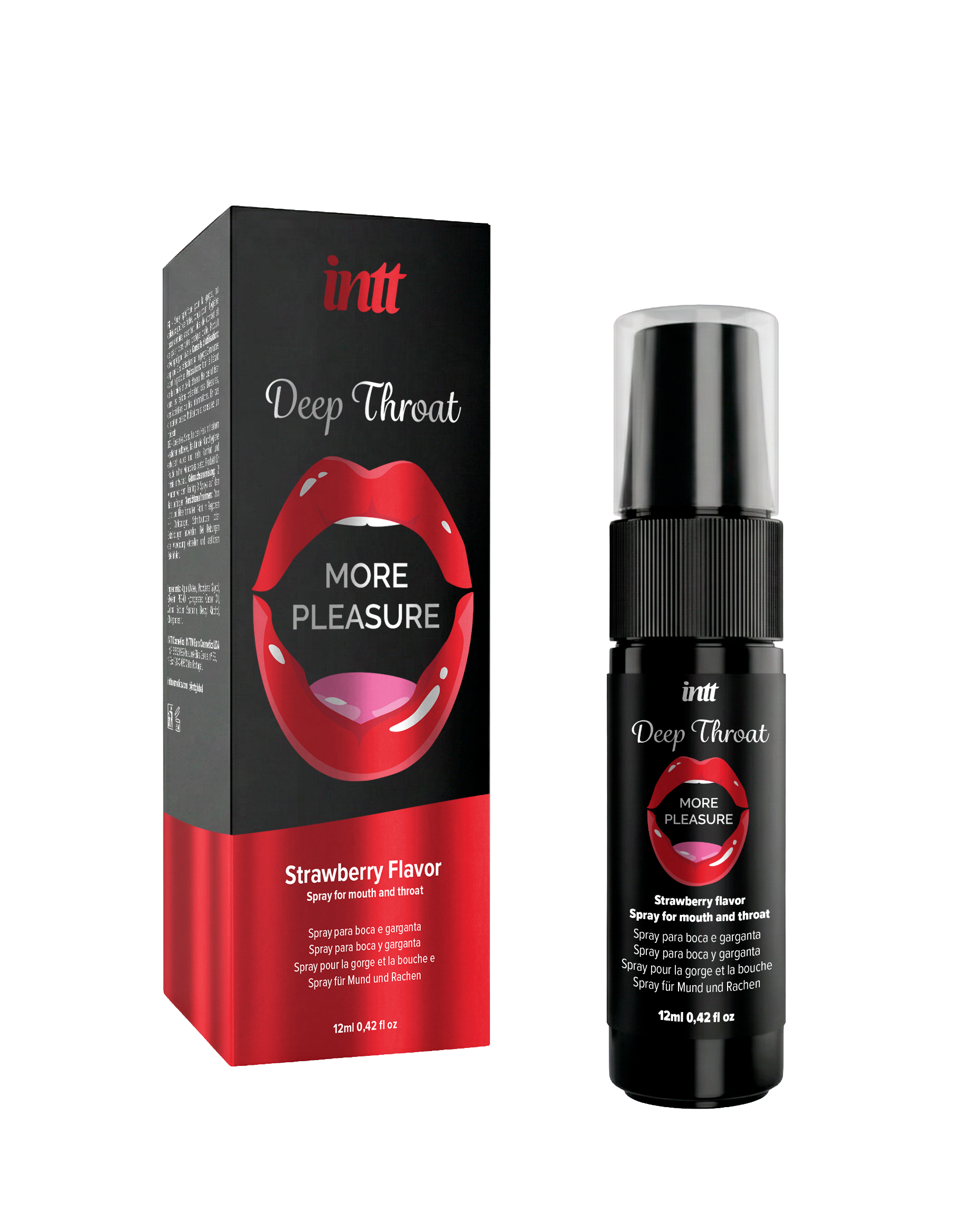 Спрей для глибокого мінета Intt Deep Throat Strawberry зі смаком полуниці, 12 мл