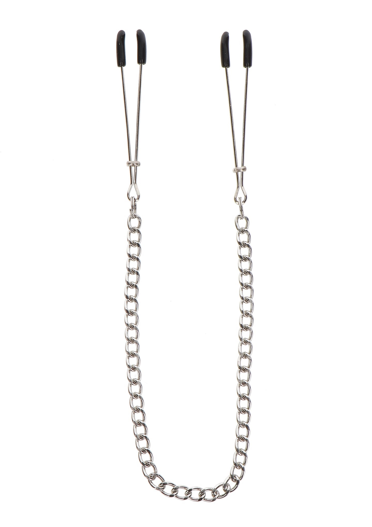 Затискачі на соски з ланцюжком Taboom Nipple Play Tweezers With Chain, сріблясті