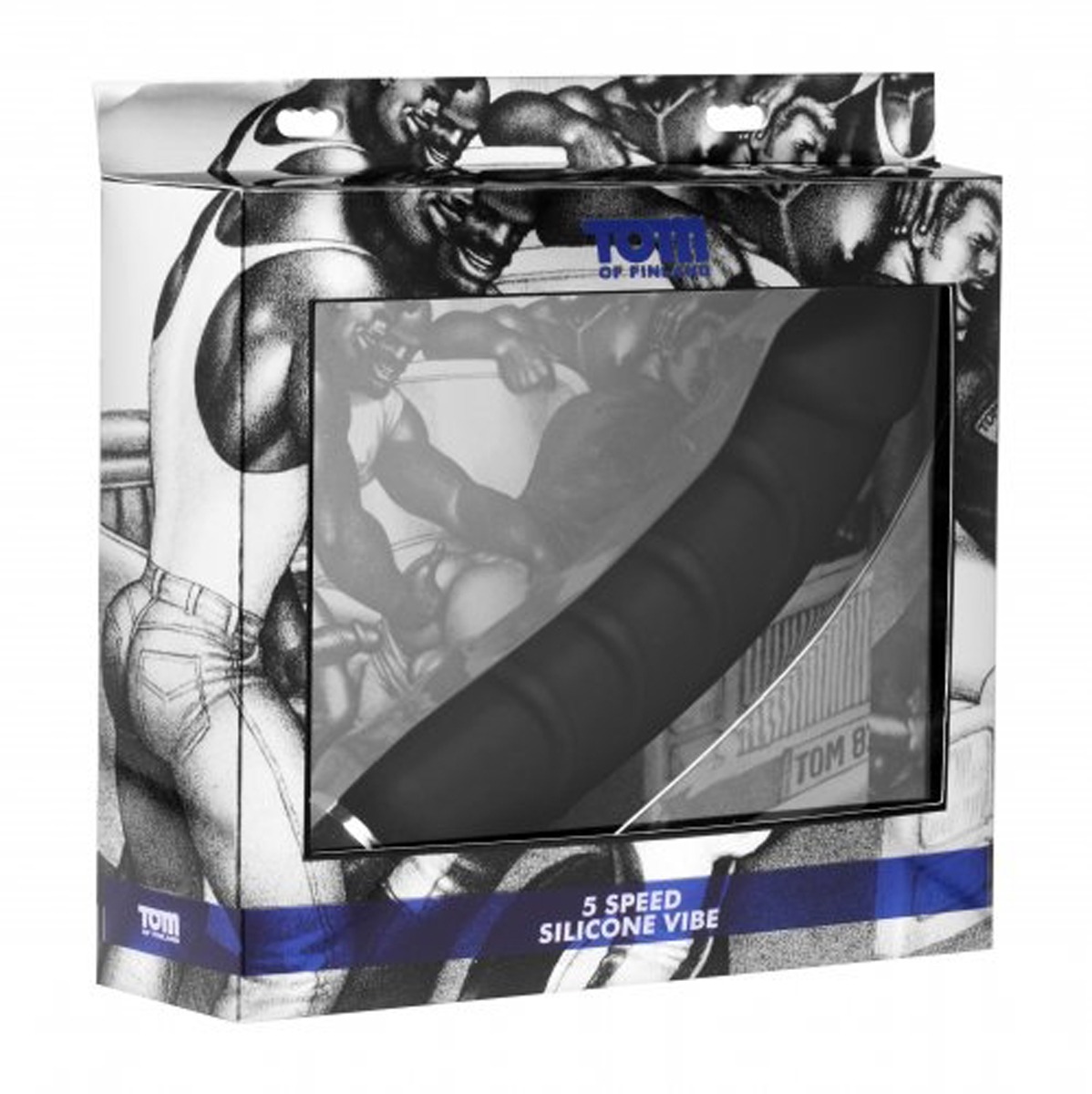 Вібратор великого розміру Tom of Finland з ребристим стволом, чорний