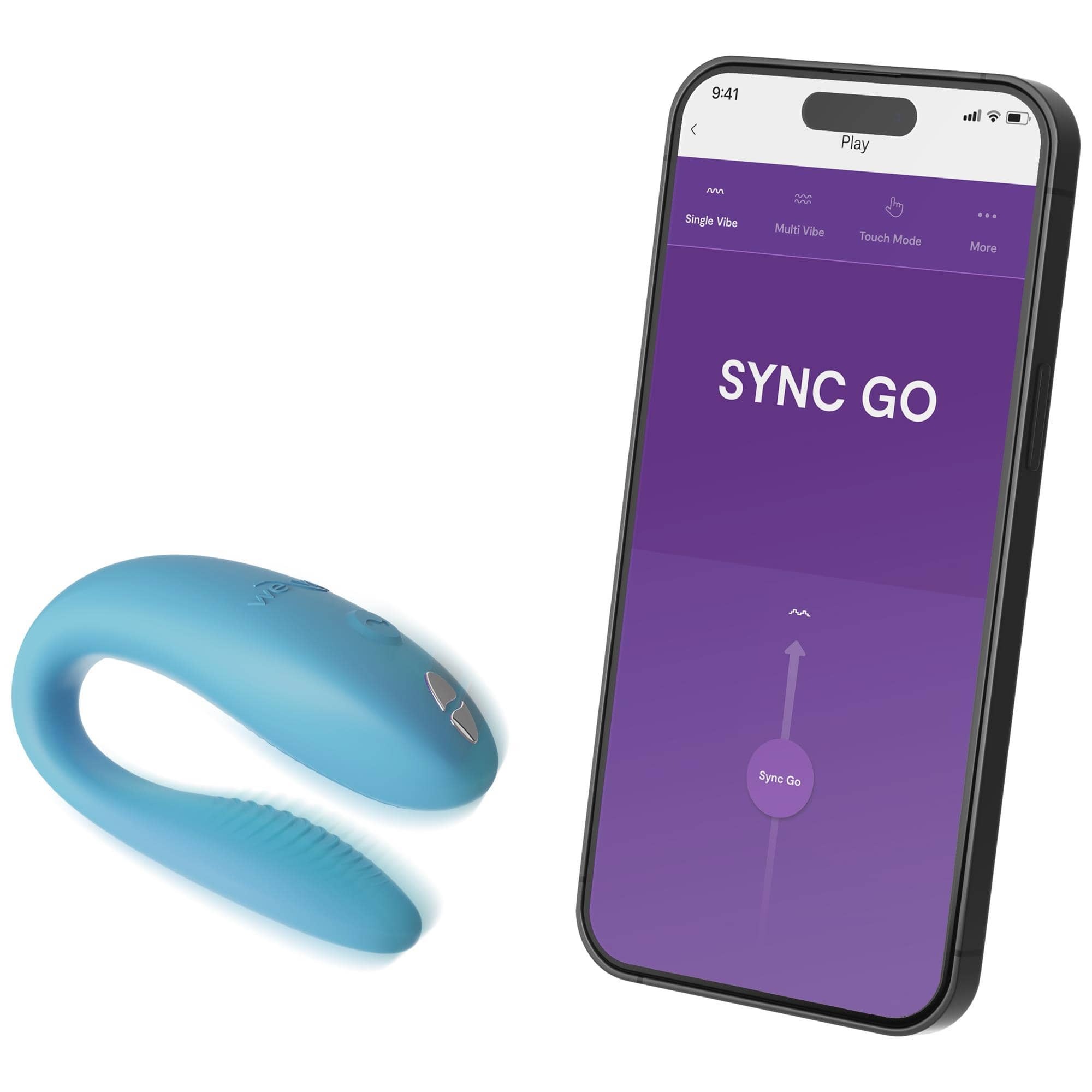 Смарт-вібратор для пар We-Vibe Sync Go Turquoise, блакитний