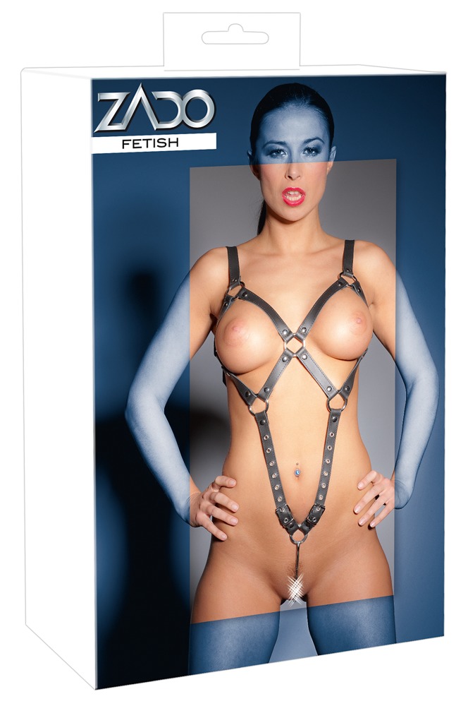 Портупея Zado FETISH з вагінальним гаком, шкіра