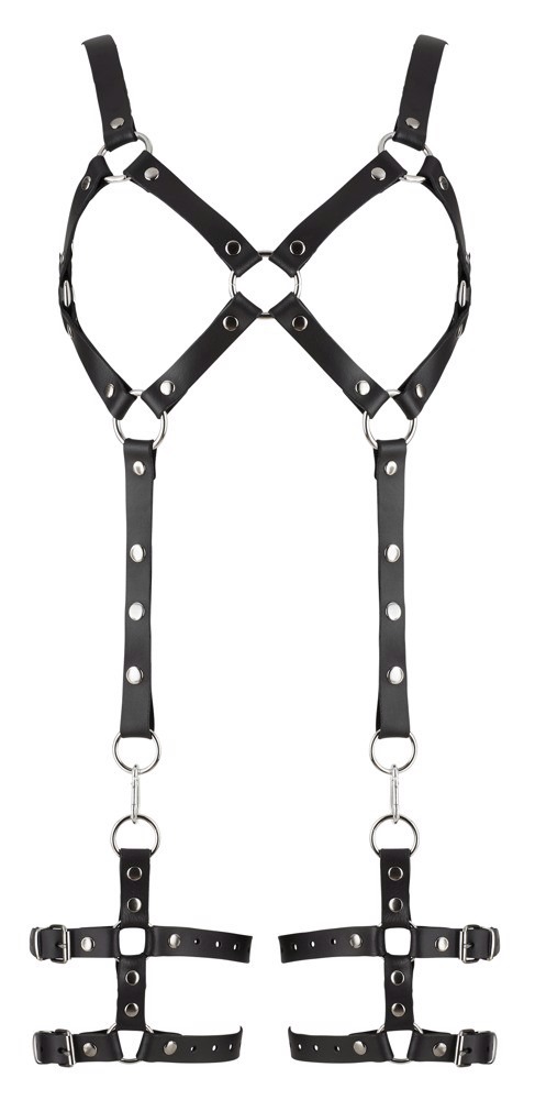 Портупея на грудь и ноги ZADO FETISH Hernes черная, S/M