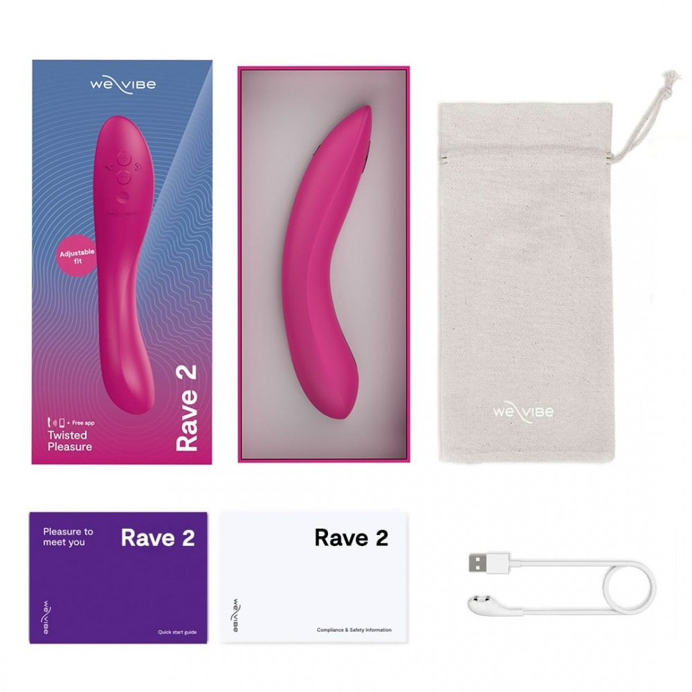 Вібратор для точки G Rave 2 We-Vibe, силіконовий, рожевий, 19.3 х 3 см