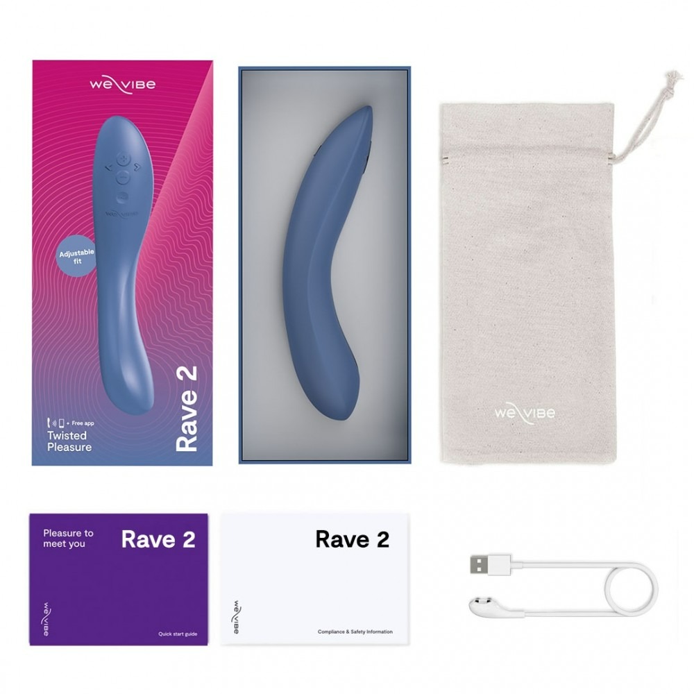 Вібратор для точки G Rave 2 We-Vibe, силіконовий, синій, 19.3 х 3 см