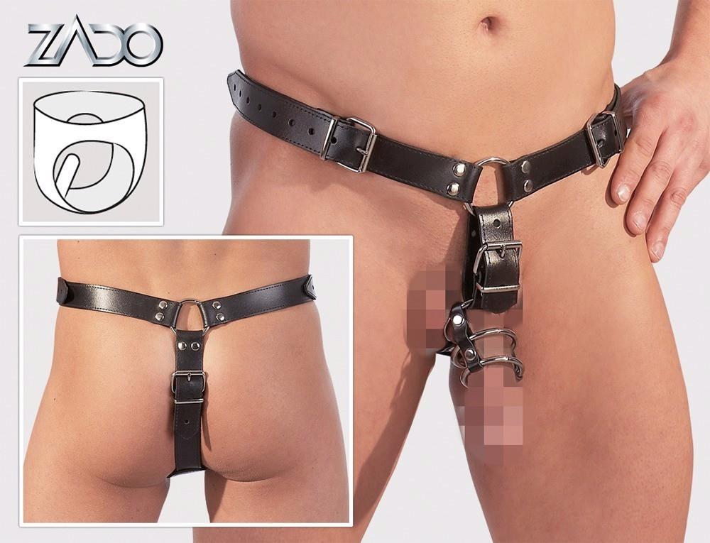 Труси-портупея БДСМ ZADO FETISH з ерекційними кільцями та вбудованим анальним фалоімітатором, S/M