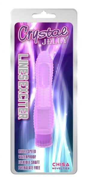 Вібратор рельєфний Chisa Crystal Jellie Lines Exciter на батарейках, фіолетовий