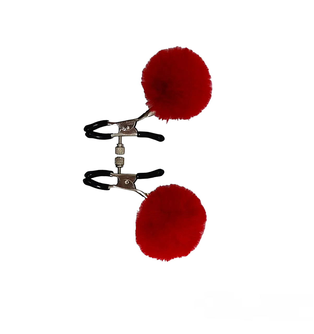 Затискачі на соски DS Fetish Nipple clamps metal poliester red