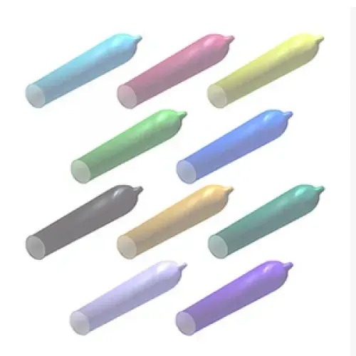 Набор латексных презервативов One Color Sensation c силиконовой смазкой фиолетового цв(цена за 5 шт)