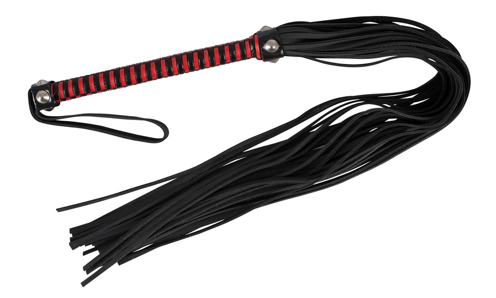Флогер шкіряний ZADO Tools Leather Flogger, чорно-червоний