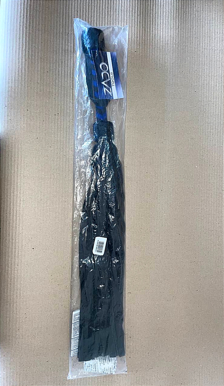 Флогер шкіряний ZADO TOOLS Leather Flogger із плетеною ручкою, чорно-синій