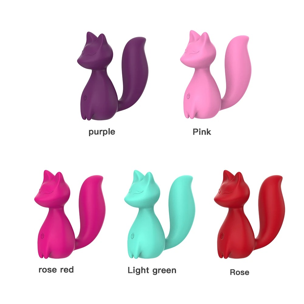 Мини-вибратор клиторальный Every Night Toys Doris в форме лисы бирюзовый, 10 режимов вибрации