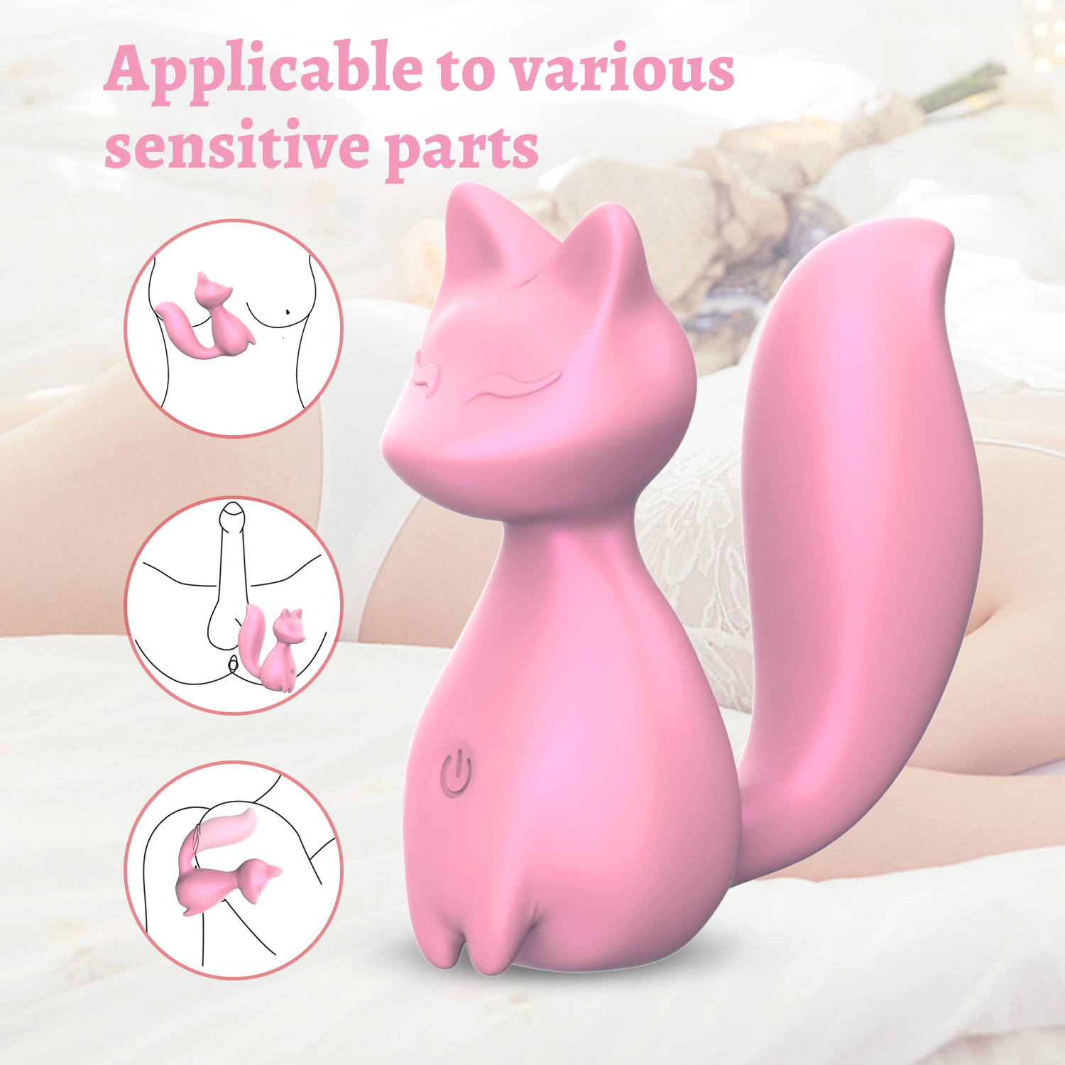 Мини-вибратор клиторальный Every Night Toys Doris в форме лисы светло-розовый, 10 режимов вибрации