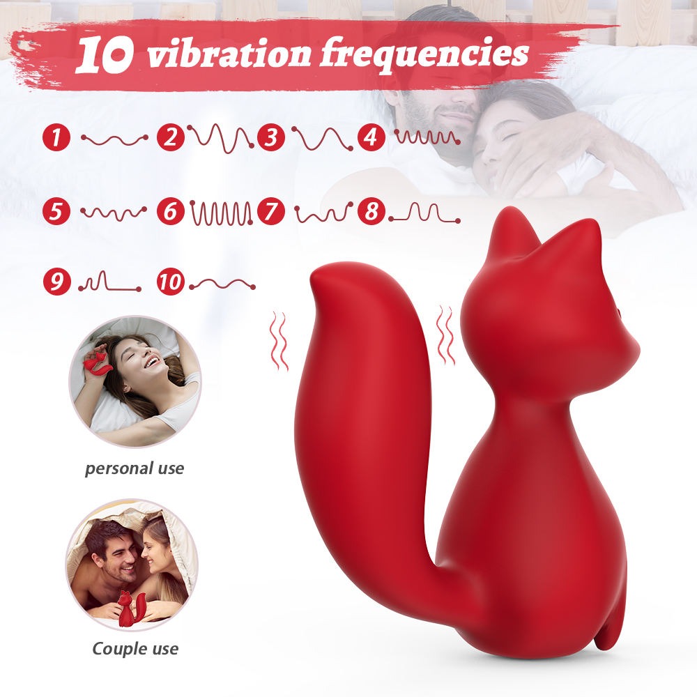 Міні-вібратор кліторальний Every Night Toys Doris у формі лисиці червоний, 10 режимів вібрації