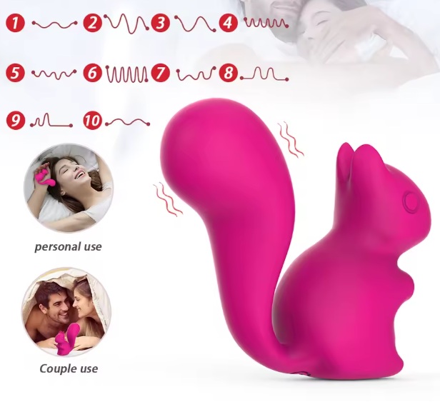 Міні-вібратор кліторальний Every Night Toys Debbie у формі білочки рожевий, 10 режимів вібрації