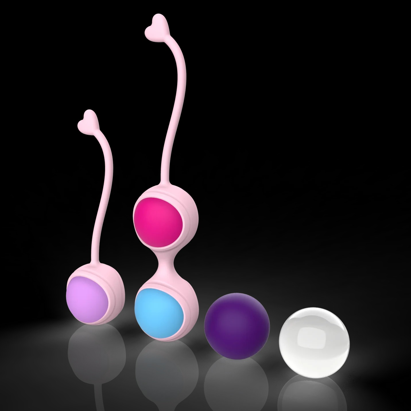 Набір вагінальних кульок Every Night Toys Lorinda рожевий з різнокольоровими кульками