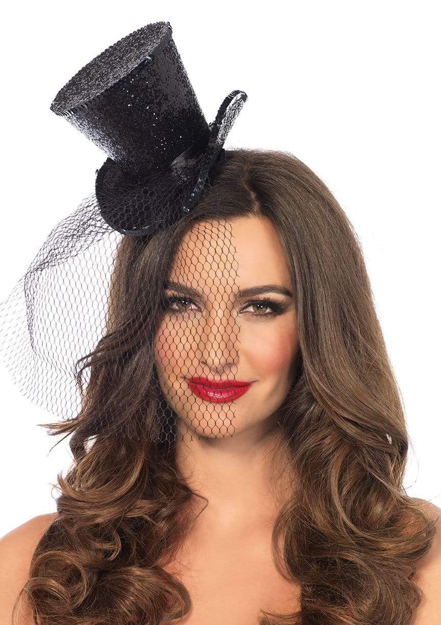 Міні-циліндр жіночий Mini Glitter Top Hat від Leg Avenue