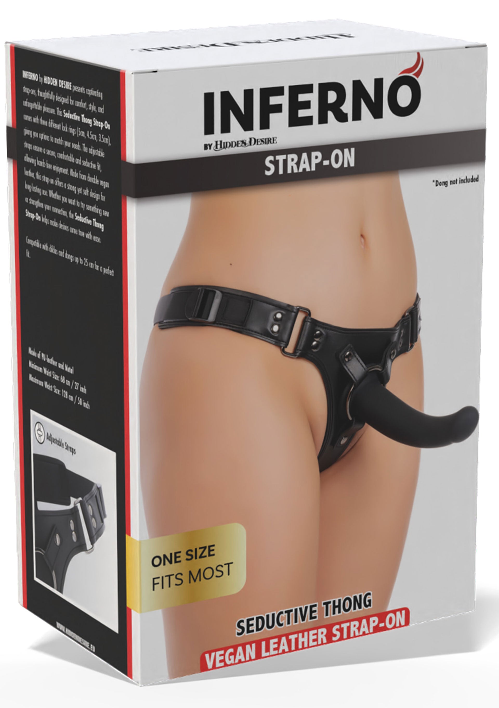 Регулируемые трусики для страпона с 3 кольцами Hidden Desire Inferno Seductive Thong, чёрные