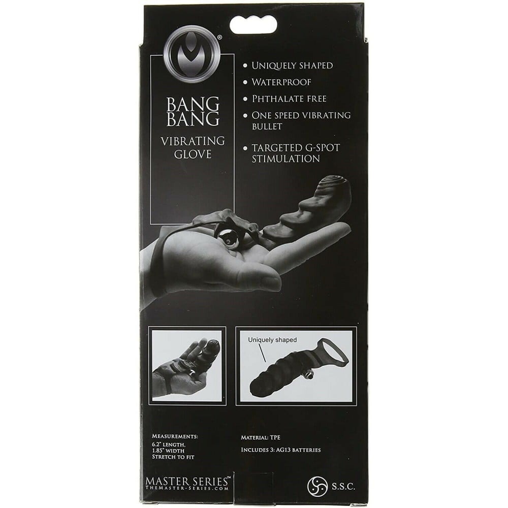 Насадка вибратор на пелец Bang Bang для стимуляции точки G Master Series, черная