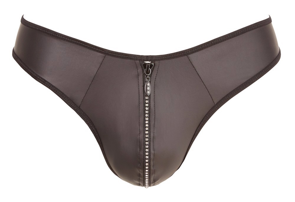 Чоловічі стрінги зі стразами по блискавці Sven Joy Ment Men's String, чорний, S