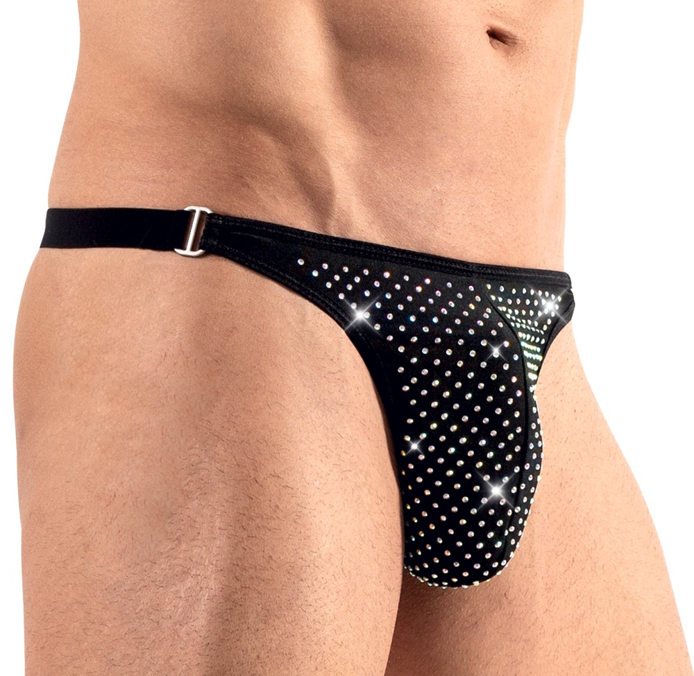 Мужские стринги со стразами Sven Joy Ment Men's String, черный, L