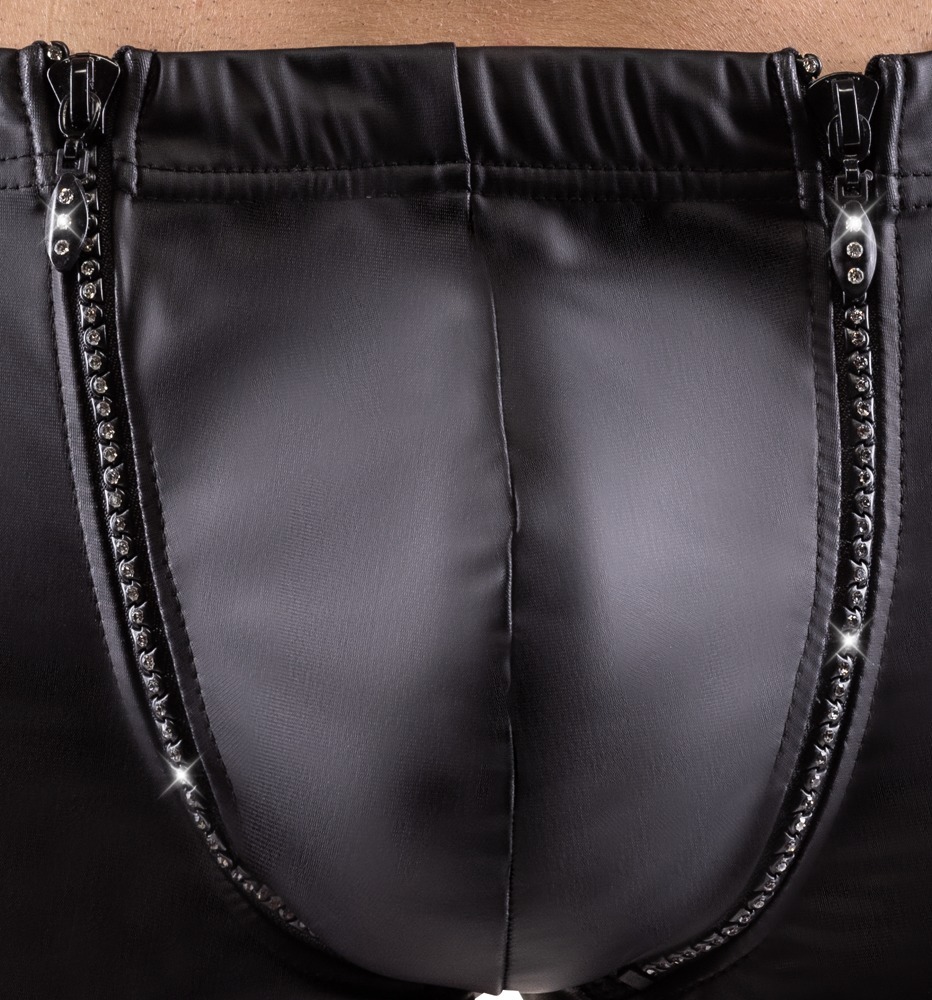 Боксери труси зі стразами по блискавці Sven Joy Ment Men's Pants, чорний, L