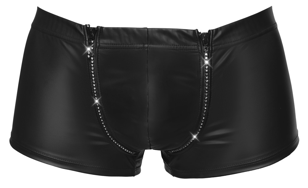 Боксери труси зі стразами по блискавці Sven Joy Ment Men's Pants, чорний, L