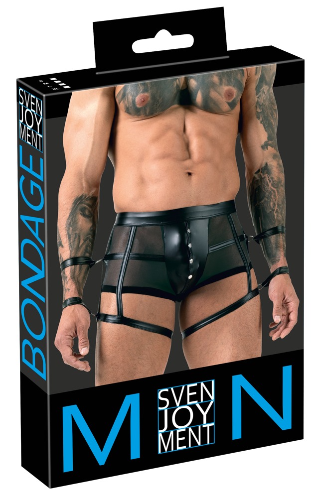 Мужские трусы с фиксаторами на руки Sven Joy Ment Men's Pants, черный, S