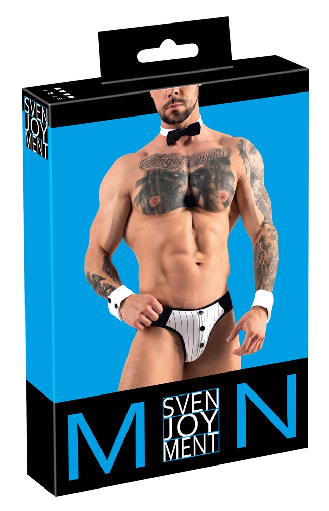 Чоловічий костюм Sven Joy Men's Jock Briefs із трьох предметів, чорно-білий, розмір S