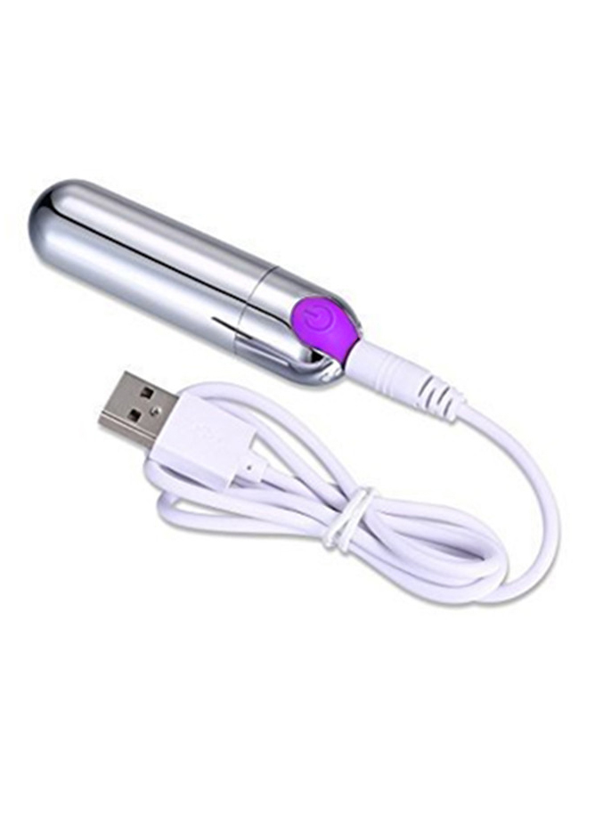 Виброкуля Strong Bullet Vibrator Silver/Purple USB 10 режимов вибрации