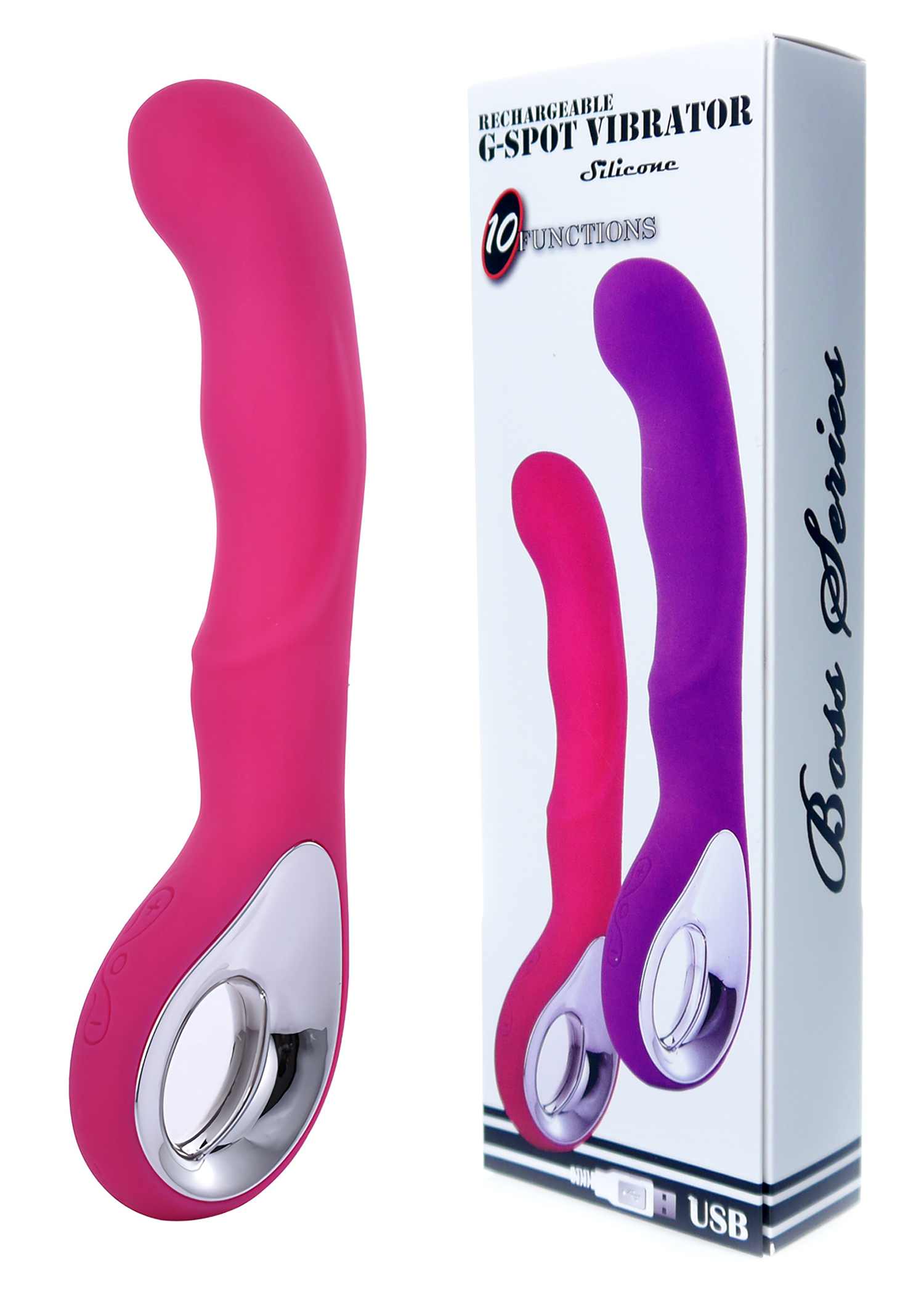 Вибратор G-spot 10 functions USB Pink