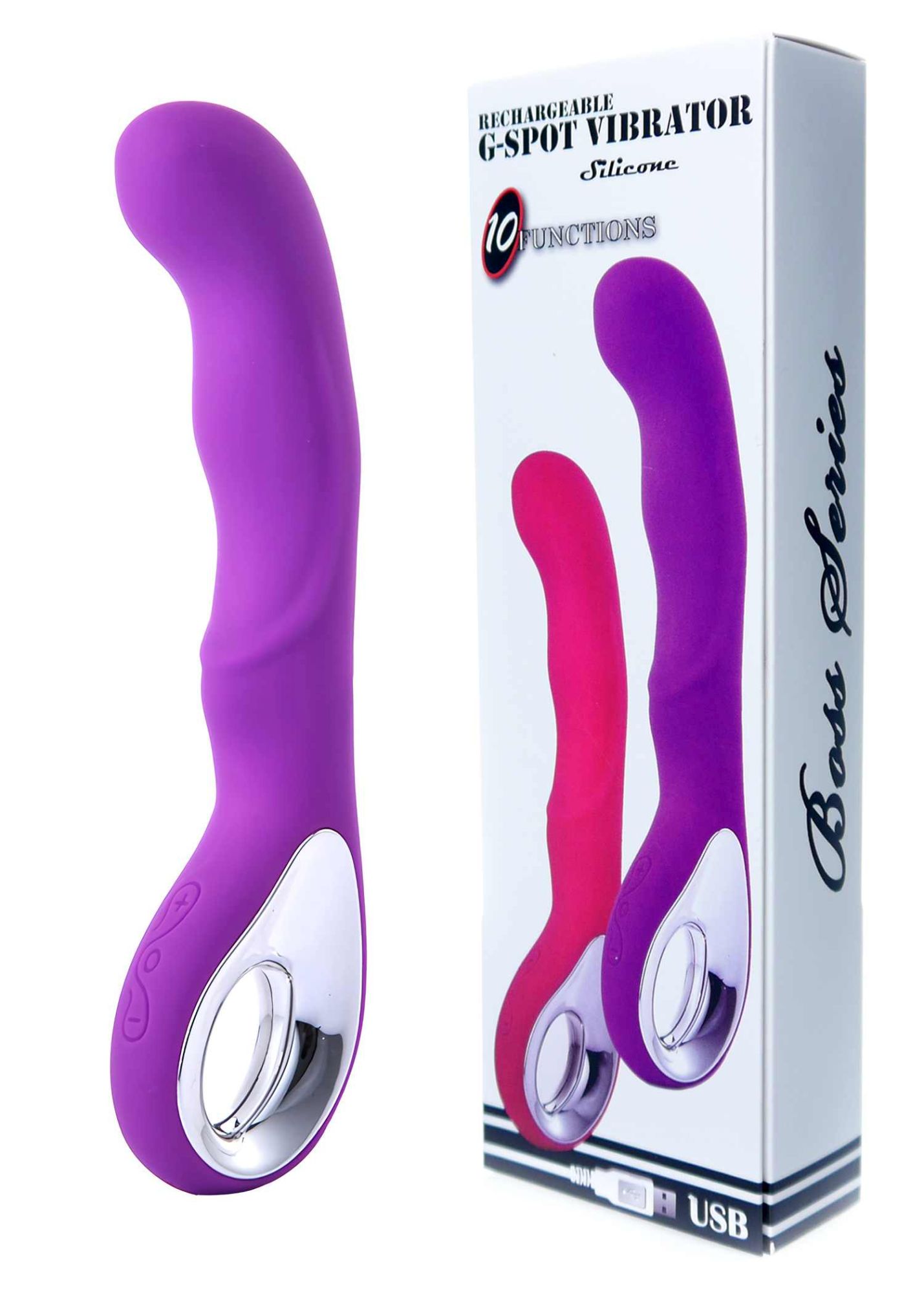 Вибратор для точки G-spot Vibrator G-spot 10 functions USB Purple