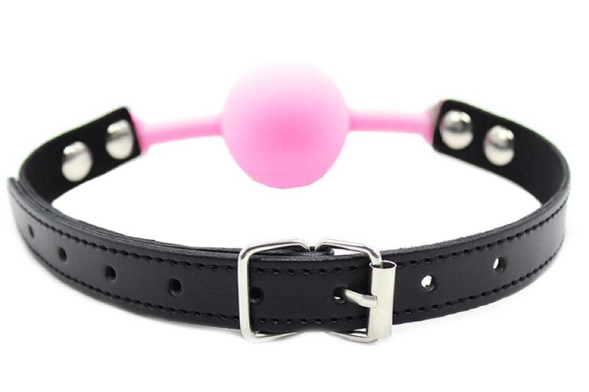 Кляп силиконовый Silicone ball gag metal accesso pink