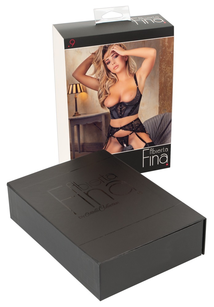 Комплект белья из трех предметов из кружева и бархата Shelf Bra Set 85B/LShelf Bra Set 80B/M