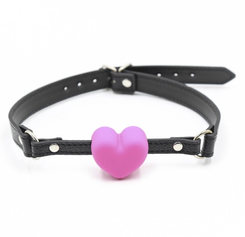 Кляп DS Fetish Mouth gag heart pink/black
