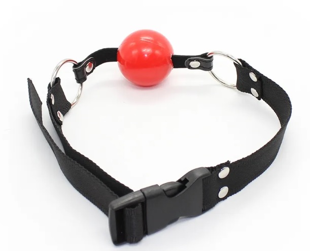 Нейлоновий кляп DS Fetish Nylon gag black/red
