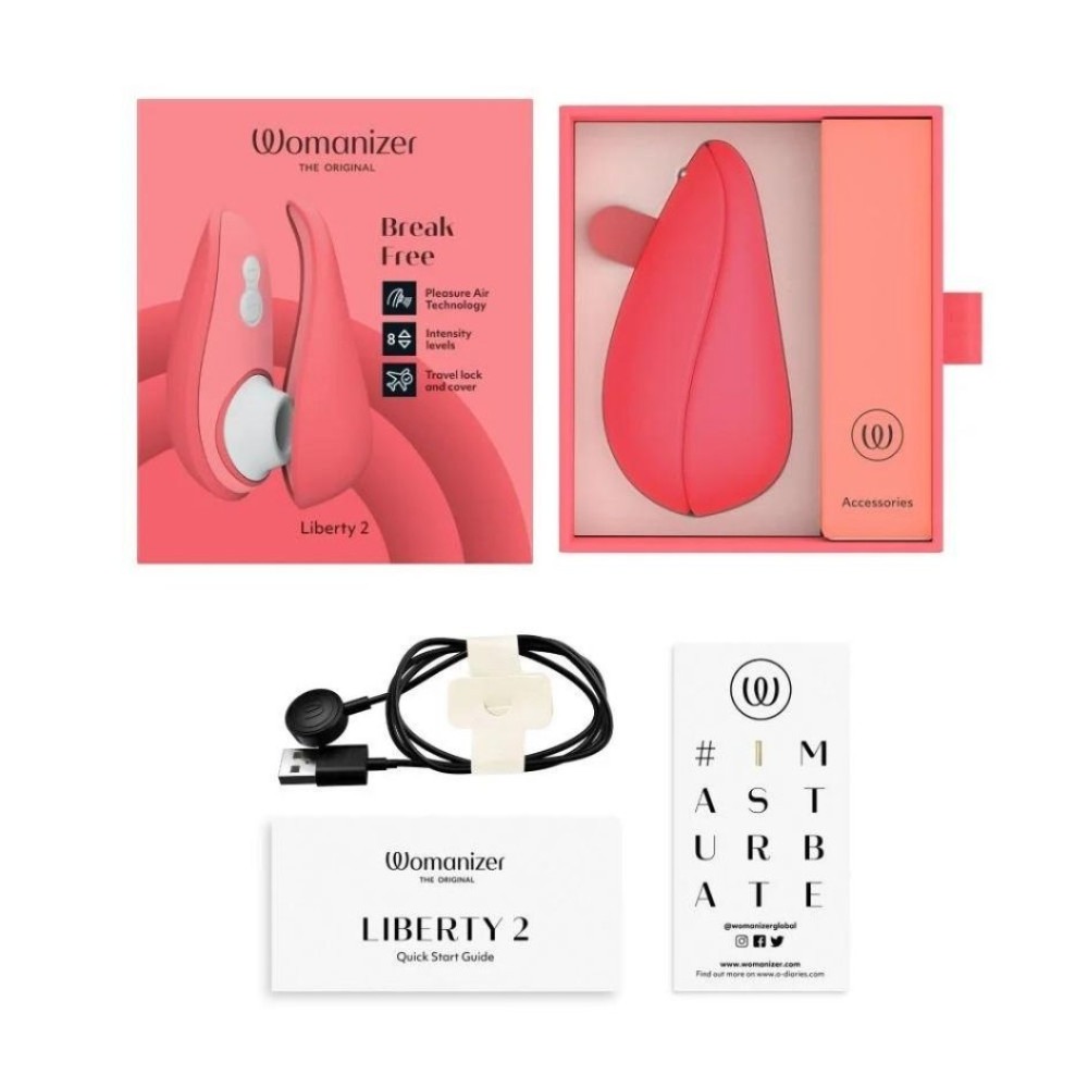 Вакуумний кліторальний вібратор Womanizer Liberty 2 Vibrant Rose, рожевий